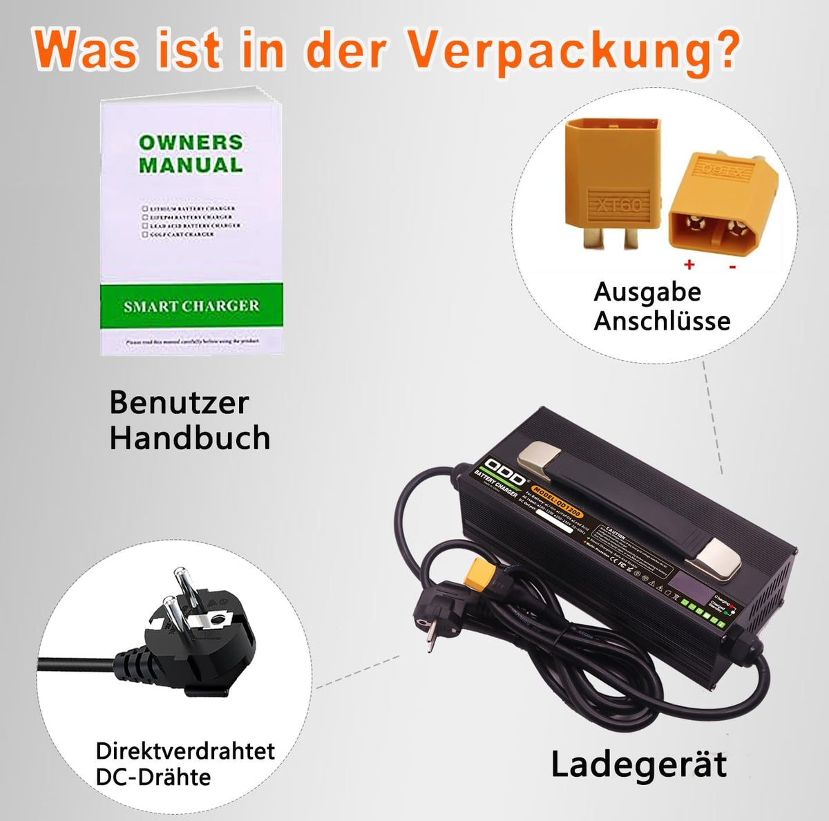 29,4 V 30 A Li-ion Acculader – Batterijlader – Oplader – Lithium Accu Lader – DC Acculader – 4-Traps Intelligent Laadmodus – Ventilator Koeling & OLED-Display