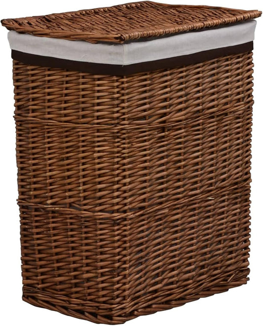 Wasmand – Wasbox – Wassorteerder – Opbergmand – Waszak – Handgevlochten Wilgentakken – Ruime Inhoud 43x34x57,5 cm