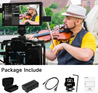 ANDYCINE C6R 6 inch Camera Monitor with VCR, 4K 60Hz HDR DSLR Mirrorless Camera Field Touch Screen with 3D LUT 1920x1080 RGB Waveform Histogram - QUORE