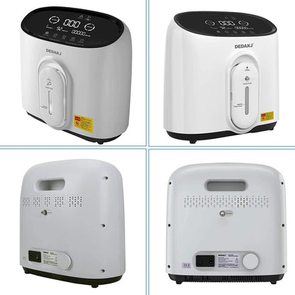 DEDAKJ Zuurstofapparaat voor thuis, draagbare zuurstofconcentrator, 30-90%, hoge zuiverheid, 1-8 l/min debiet, instelbaar (Q1W)