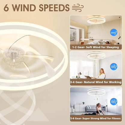 NIORSUN 19.7 LED plafondlamp met ventilator wit