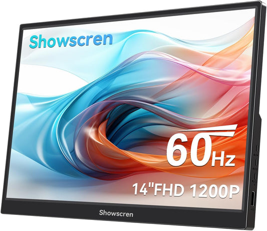 Portable Monitor 14 inch 1920 x 1200p 60Hz 400/CD Brightness 99% sRGB with Speaker HDMI USB-C Monitors for Laptop PC Phone Xbox PS3/4/5 Raspberry Pi, Portable Screen Expanding - QUORE