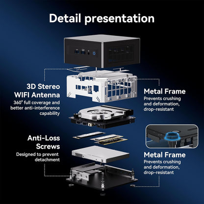 Intel NUC 13 PRO NUC13ANHi5 Arena Canyon, 16 GB RAM 512 GB SSD, Intel Core i5-1340P, Win 11 Pro Mini Desktop Computer, 8K/4K UHD, Gigabit Ethernet/WiFi-6/VESA voor business/kantoor/thuis