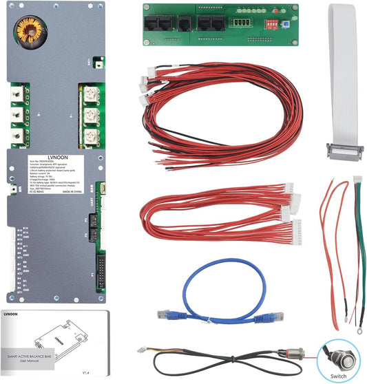 Smart Active Inverter BMS PB2A16S300A met smartphone-app-bediening voor Li-ion NCM LFP LiFePo4 LTO batterijbeheersysteem 7S tot 16S 48V 51.2V 100A 150A 200A Home Energy BMS