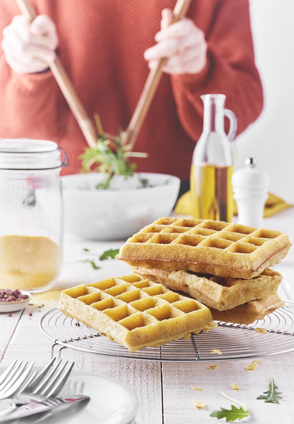 Wafelijzer met 4 wafels