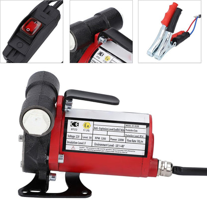 12V Zelfaanzuigende Benzine-Overdrachtpomp – Brandstofoverdrachtpomp – Oliepomp – Benzinepomp – Transferpomp – 30 L/Min – BSP 3/4-Aansluiting