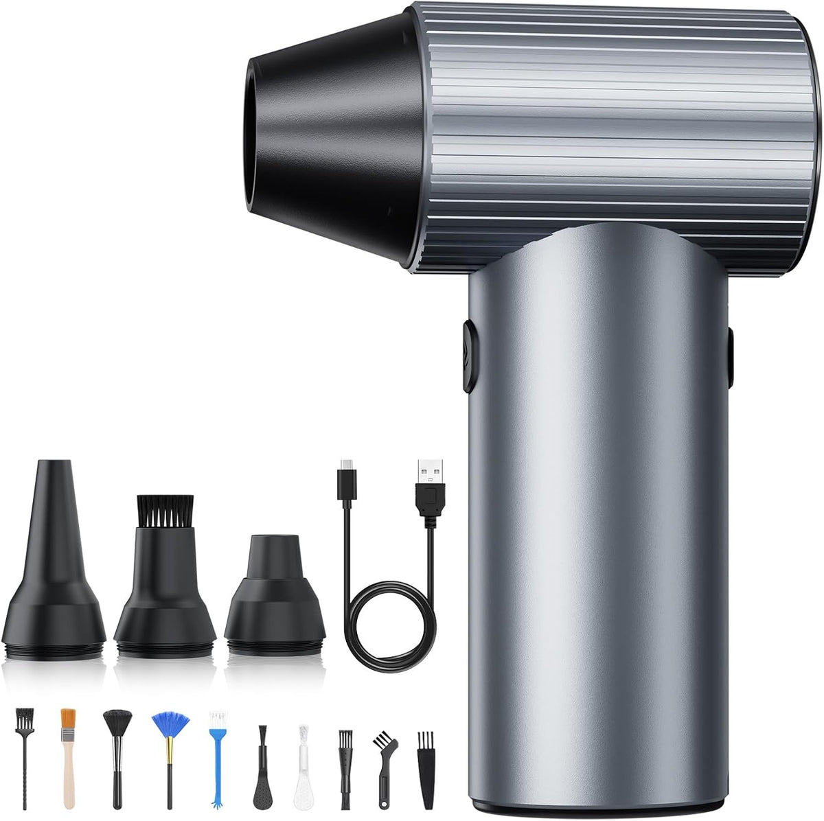 SALCAR Elektrische stofblazer, draagbaar, 3 snelheden met ultralange looptijd, elektrische luchtdrukspray voor pc, auto, outdoor en huis