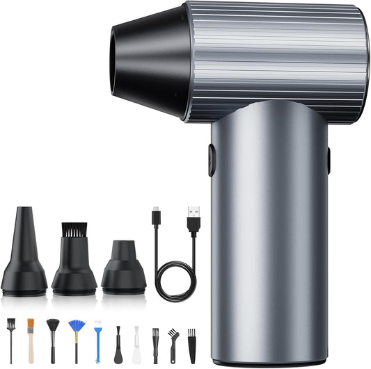 SALCAR Elektrische stofblazer, draagbaar, 3 snelheden met ultralange looptijd, elektrische luchtdrukspray voor pc, auto, outdoor en huis
