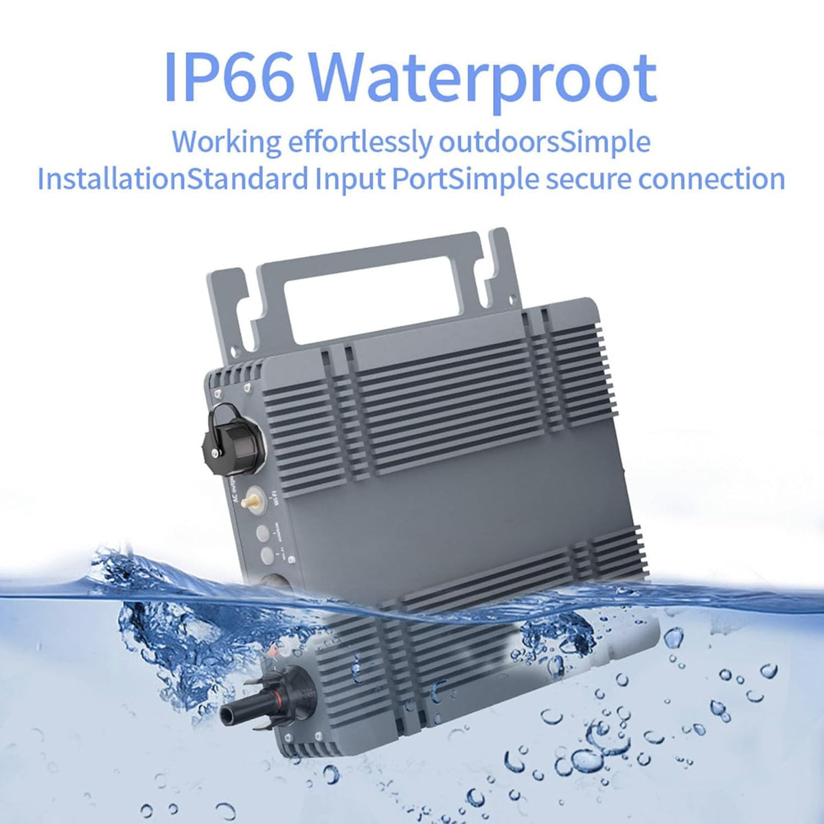 Solar Grid Tie Micro Inverter, 200W MPPT DC22 Tot 48V PV -ingang AC90 Tot 260V Uitgang Single Fase Power Omvormers met WiFi -app regeling, Automatische Identificatie, IP66 Waterdicht