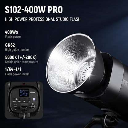 Studioflitsset – Studioflitser – Flitsset – Fotostudio Verlichtingsset – Studioverlichtingsset – 2 Stuks – 400Ws Per Flitser – 5600K Daglicht Met 2,4G Draadloze Trigger