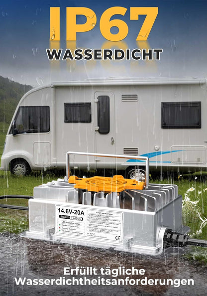 14.6V 20A LiFePO4 Lithiumbatterijlader Acculader voor 12V (12.8V) LiFePO4 Lithiumbatterijen, 12V Lithium-ijzerfosfaat-acculader voor Campers, Boten, Auto's, schepen en Zonne-energie