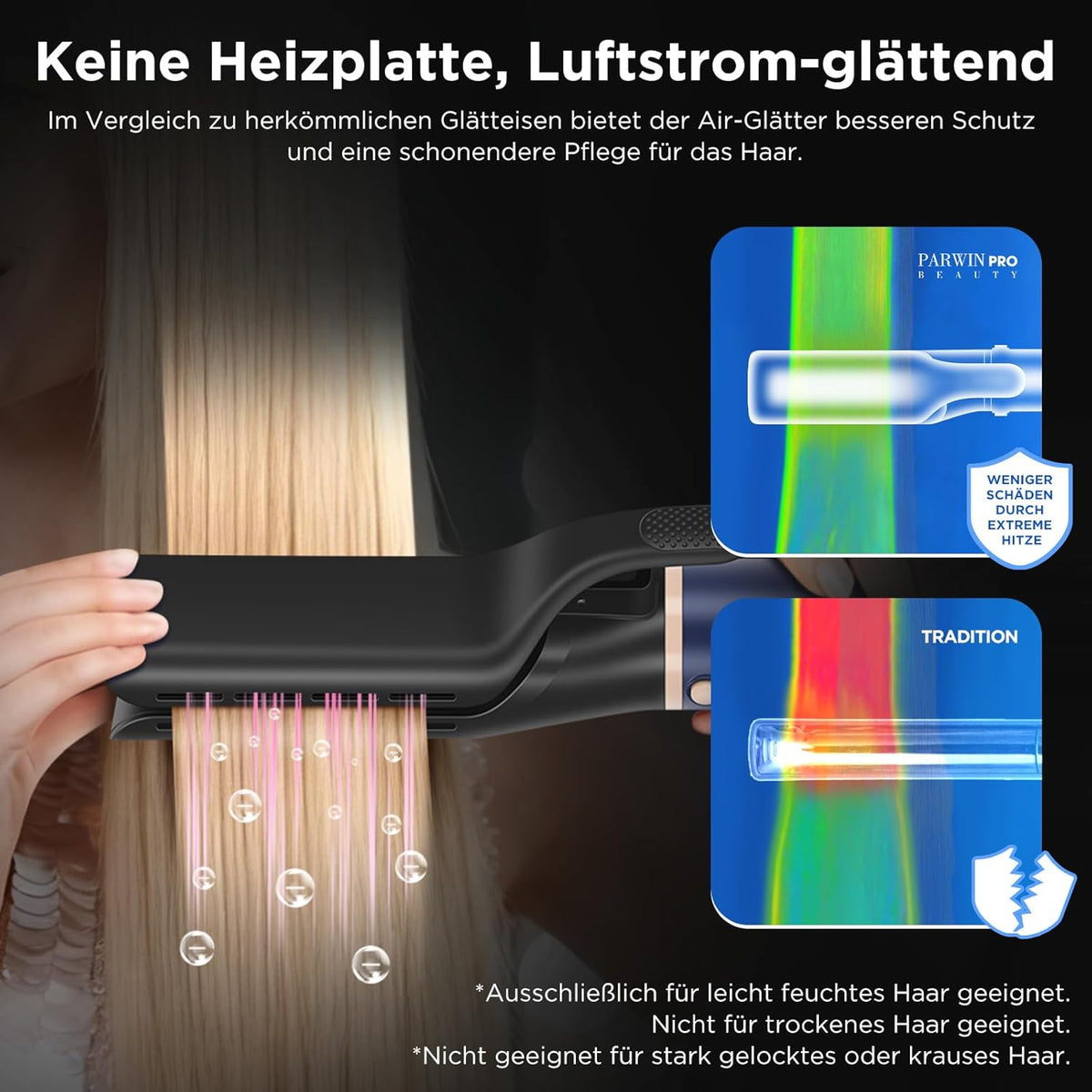 6-in-1 airstyler met airstyler en auto-wrap-krulopzetstukken, PARWIN PRO BEAUTY ionen-haardroger, warmluchtborstelset, 110.000 tpm hoge toerige motor, voor drogen, gladmaken, volume en krullen, rood