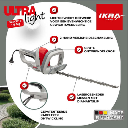 IKRA Elektrische Heggenschaar FHS 1545 Ultralight, snijlengte 45 cm, 1,9 kg