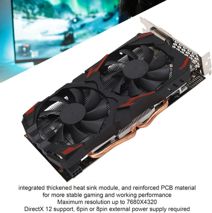 RX 580 8GB 256BIT Gaming-videokaart Stille Desktop-pc's Dubbele Ventilatoren (580 8G D5)