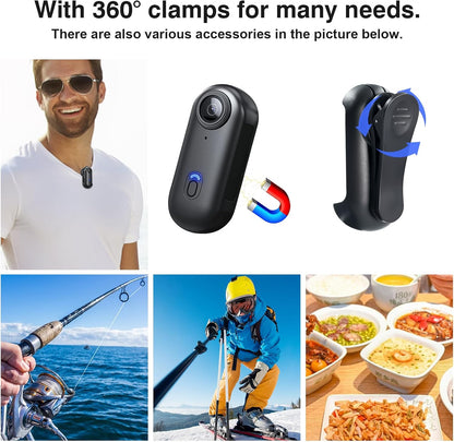 C‌YI Actiecamera 4K WiFi met 360° Hoes‌ - Waterdichte Actiecamera 30M, Actiecamera voor Fietsen 120° Groothoek, Sterke Magneet, 150 Minuten Accu, voor Fietsen/Duiken/Extreme Sporten etc.
