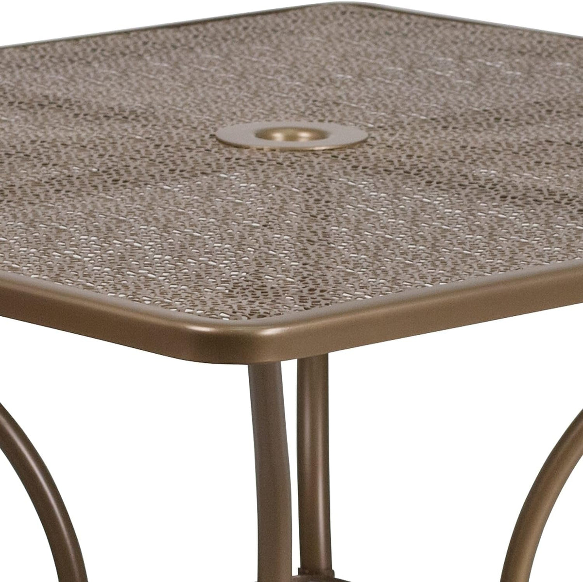 Flash Meubels 35,5'' Vierkant Binnen-Outdoor Staal Patio Tafel hedendaags 35.5"D x 35.5"W x 28.75"H Goud