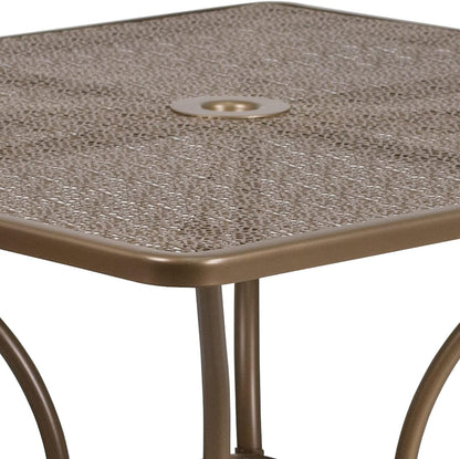 Flash Meubels 35,5'' Vierkant Binnen-Outdoor Staal Patio Tafel hedendaags 35.5"D x 35.5"W x 28.75"H Goud