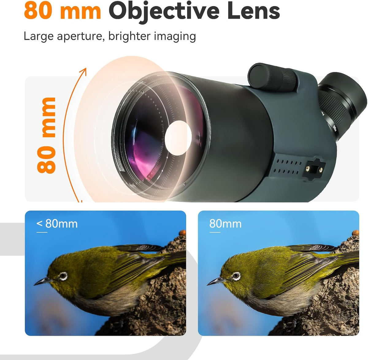 Spotting Scope – Verrekijker – Kijker – Monoculair – Telescopische Lens – 28-84x Vergroting – Waterdichte Behuizing – 80 mm Lens – Met Tafeldriepoot