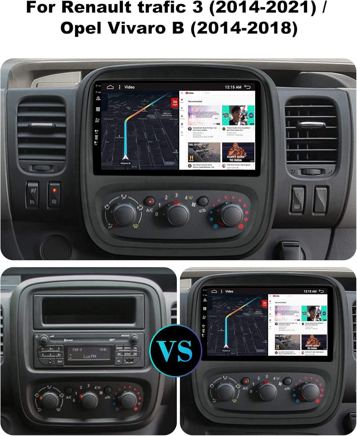 Android 14 Autoradio – Android Carplay Radio – Multimedia Systeem – 2 Din Speler – Navigatie Systeem – 9 Inch IPS Scherm – Draadloze CarPlay & Fast-Boot