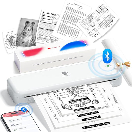 Phomemo M834 Mobile A4 Thermal Printer on the Go Supports Thermal Paper for Office, School, Home and Travel, Compatible with Android and iOS - QUORE