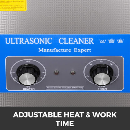 VEVOR Ultrasone reiniger, 6,5 l, professionele ultrasone reiniger, 180 W met verwarming en timer, ultrasone reiniger, geschikt voor dieptereiniging van sieraden, horloges en brillen