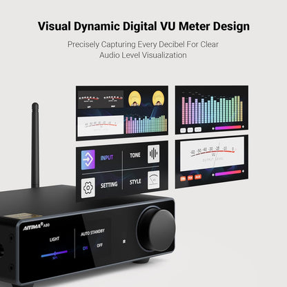 AIYIMA A80 eindversterker DAC TPA3255D2 stereo HiFi 2.0 kanaal klasse D Bluetooth versterker 300 W x 2 decoder ESS9038Q2M met PC-USB coaxiale optische TRS RCA-ingang