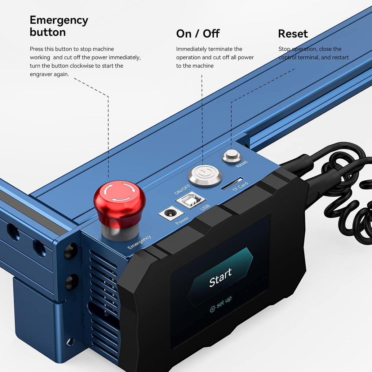 Lasergraveermachine – Lasercutter, graveermachine, laser snijmachine, graveer en snijmachine – 20 W laservermogen – Offline bediening via touchscreen en app