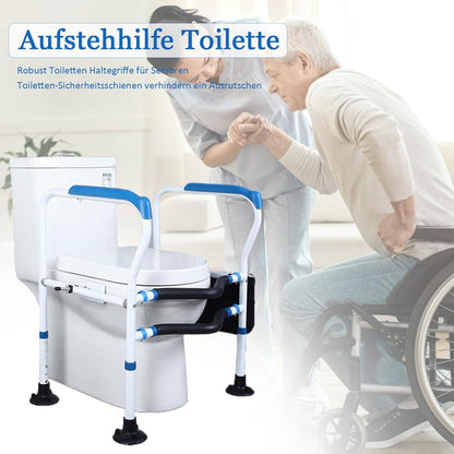 NJUN Opstahulp voor toilet, toiletten, opstahulp, geschikt voor verschillende toiletten, in hoogte en breedte verstelbaar, toiletstoel voor senioren met grote zuignappen aan de poten