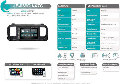 Autoradio – Autoinfotainmentsysteem – Multimedia Systeem – Autoradiosysteem – Auto Stereo – 9 Inch HD Touchscreen – CarPlay & Android Auto via USB