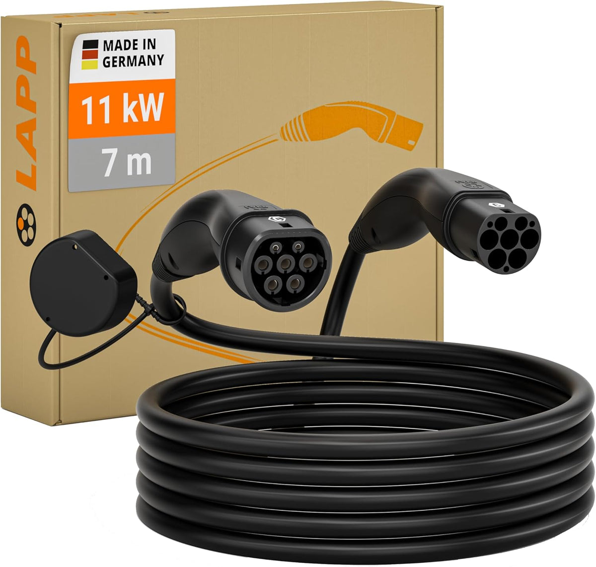 LAPP Mobility EV oplaadkabel type 2, 11 kW / glad / 20 A / driefasig / oplaadkabel voor elektrische auto's / modus 3 / 7 m