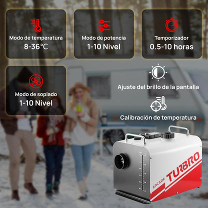Dieselventilatorkachel – Dieselverwarming – Ventilatorkachel – Diesel kachel – Mobiele kachel – Krachtige 8 kW Vermogen – Programmeerbare Timer Met Bluetooth-App