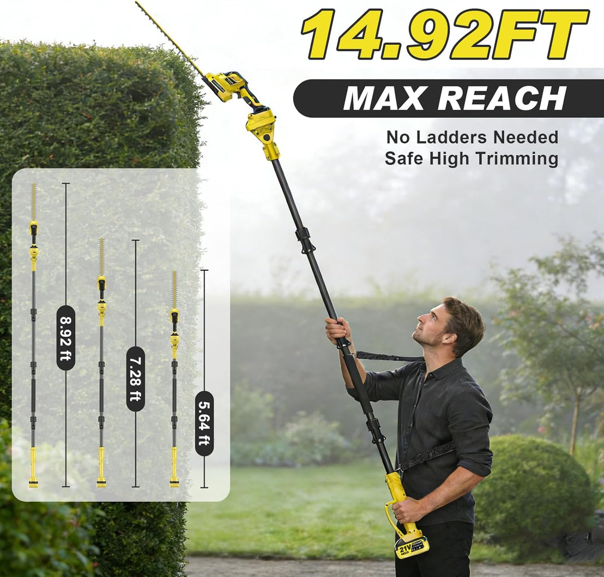 2-in-1 accu heggenmachine accu grasschaar en struikschaar
