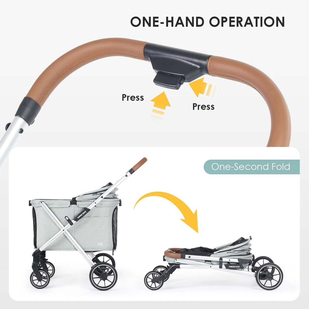 Beberoad X6 Pet Stroller, groen