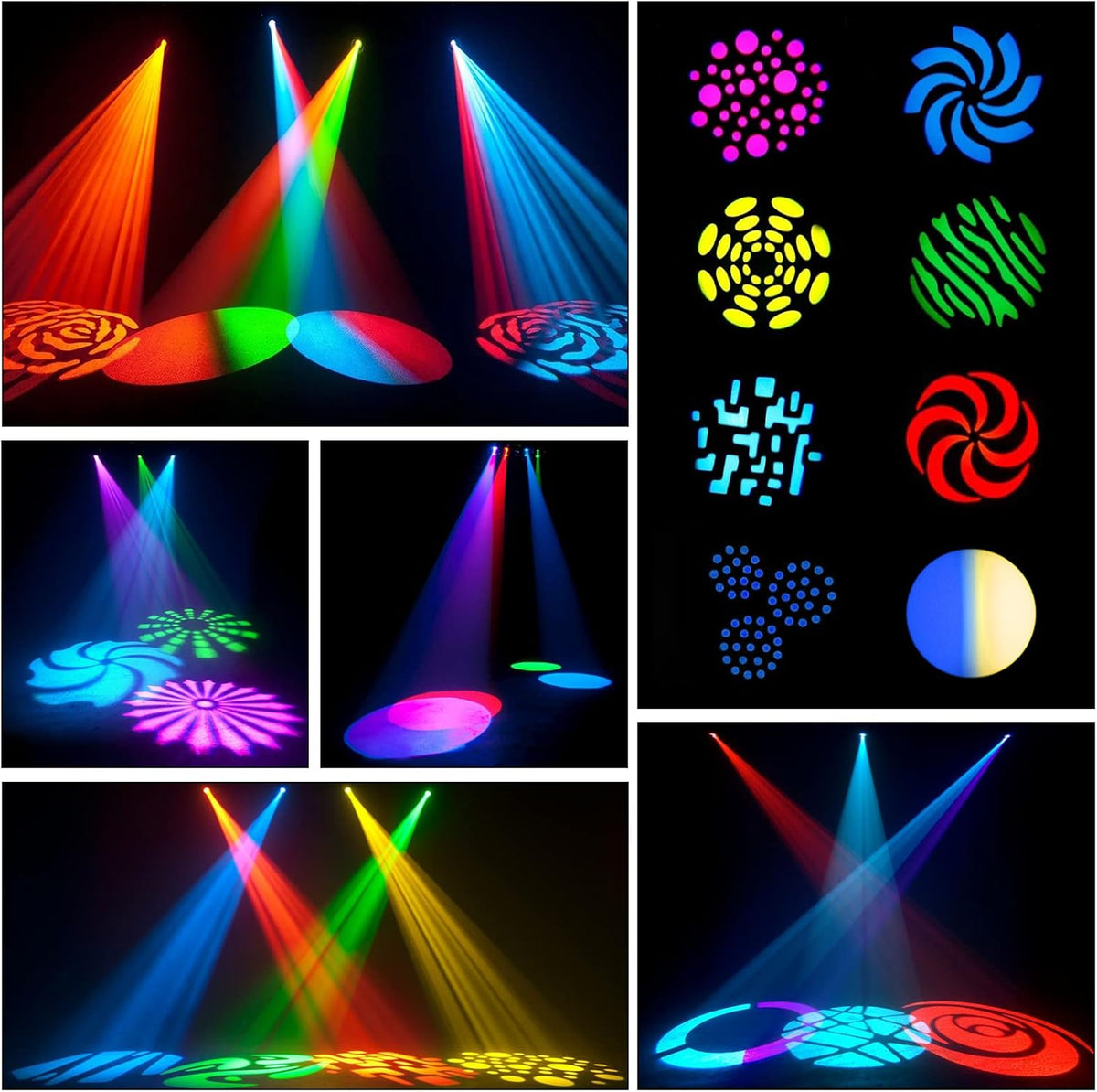 HOLDLAMP Moving Head Lamps LED Stage Lights Stage light RGBW DMX512 with Bracket Spotlight 8 patterns for Bar DJ KTV Disco Birthday GS Party Halloween Christmas - 2PCS - QUORE