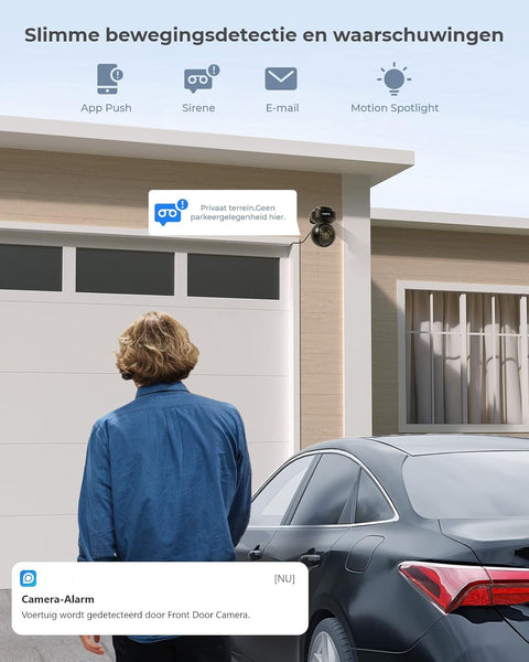 Beveiligingscamera - Wifi-beveiligingscamera - Camerabewaking - Draadloos - voor Buiten - 2.4 & 5GHz - 5MP - CCTV-camera - met AI-detectie van Mens - Huisdier - Automatisch Volgen - 3x Optische Zoom - Oudere Huisdieren - Tweerichtingsgeluid - Zwart
