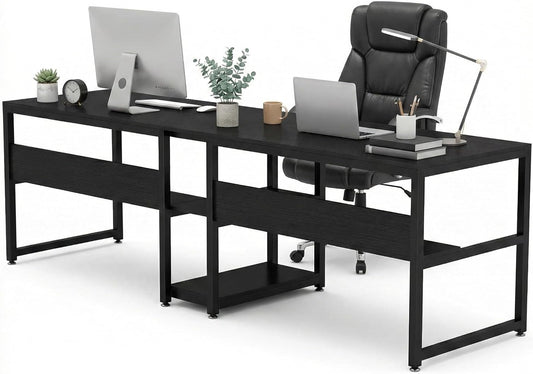 Bureau – Computerbureau – Bureautafel – Gamestoel – Werktafel – 200 cm Breed – MDF Tafelblad & Robuust Stalen Frame