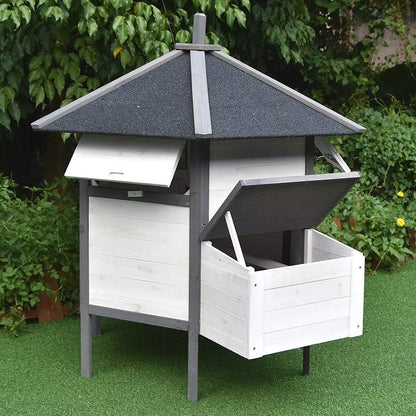 Kippenhok – Kippenverblijf – Pluimveehok – Kippenren – Houten Kippenhok – Ruim 131x125 cm – Waterdicht Dak - QUORE