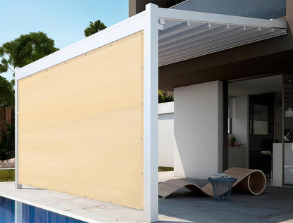 Shatex 8x12ft 90% UV Blok Outdoor Zonnebrandcrème Schaduw Panel, Patio/Venster/RV Luifel, Getapete Rand met Doorvoertule