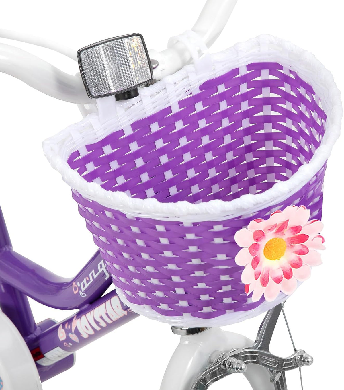JOYSTAR Fairy 14/16/18 inch kinderfiets voor meisjes van 3 tot 9 jaar, meisjesfiets met stabilisator en mand