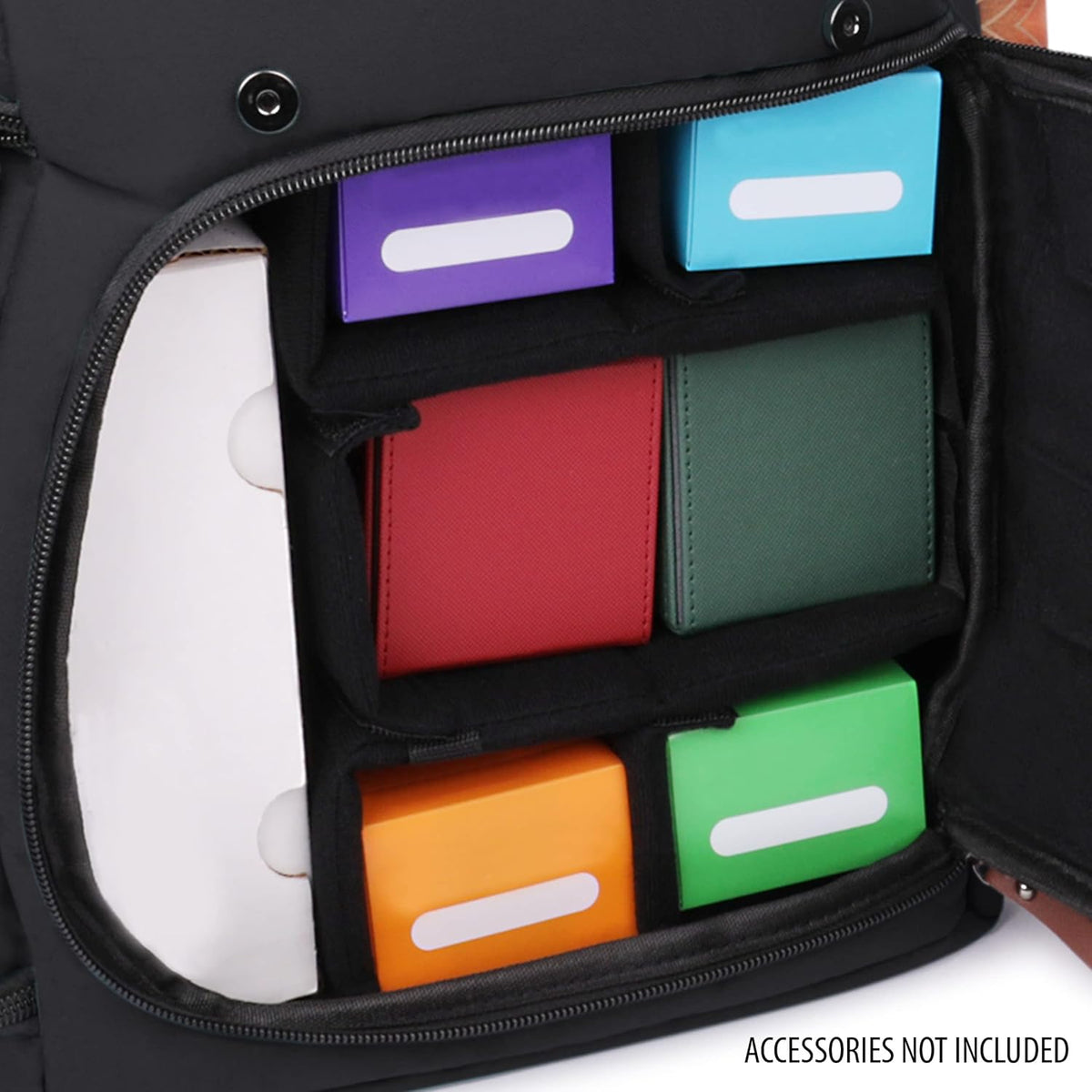 ENHANCE Designer Edition Trading Card Rugzak - MTG Deck Bag met Kaartbinder Ruimte, TCG Deck Box Opslag, Speelmat Houder - Compatibel met Magic the Gathering, Pokemon, Lorcana (Canvas Look - Zwart)