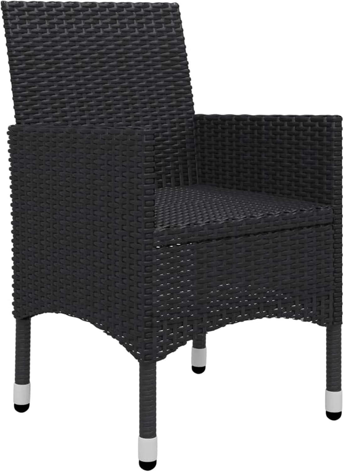 Tidyard Giaridno Poly Rattan and Steel Bistro Set Coffee Table and 2 Chairs Rattan Table and Garden Chairs Outdoor Rattan Garden Furniture Rattan Dining Room Set for Outdoor Use - QUORE