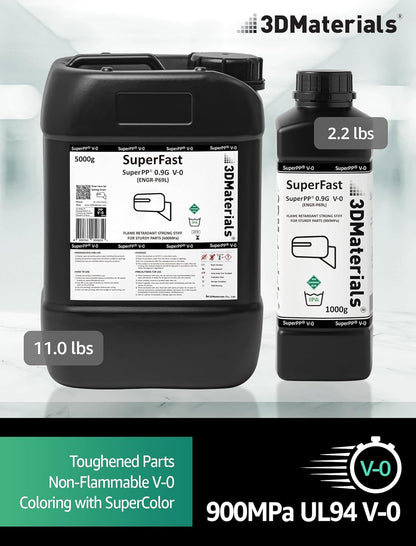 SuperPP 0.9GPa UL94 V-0, de sterkste 3D-printerhars voor vuurvaste technische onderdelen, Korea (5000 g, transparant)