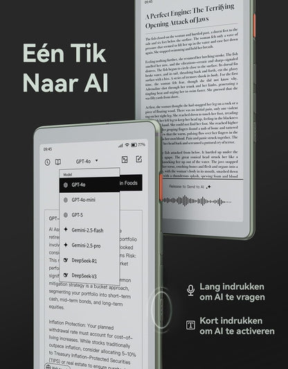 VIWOODS 6,13’’ AiPaper Reader met 4G-connectiviteit, Ultradunne & Lichte E Ink eReader, AI-geïntegreerd, 300PPI, Instelbaar Frontlicht, 128GB Opslag