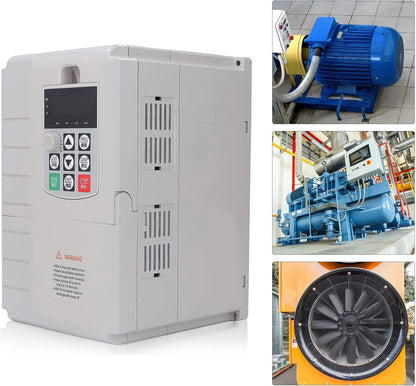 Aandrijving met Variabele Frequentie, 7.5KW VFD-omvormer Frequentieomvormer Eenfasige 220V-ingang 3-fase 380V-uitgang Motoromvormer voor Motorsnelheidsregeling