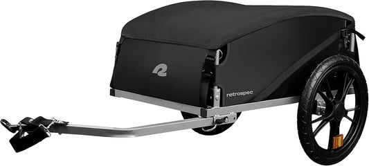 Retrospec Rover Hauler Cargo Bike Trailer met inklapbaar frame en weerbestendige stof, grote vrachtdrager, geschikt voor 20-29" fietswielen