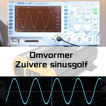 Omvormer 12V naar 230V Zuivere Sinus 2000W/4000W Spanningsomvormer 12V 230V Met een externe LCD-controller, geschikt voor campers en elektrische installaties in huis