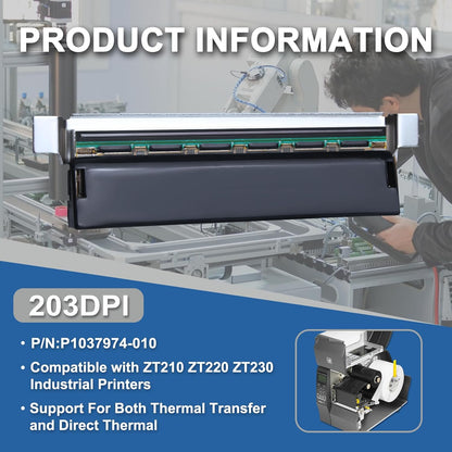 Nieuwe P1037974-010 Printkop voor Zebra ZT230 ZT220 ZT210 Thermische Barcode Printer 203DPI OEM Vervanging Label Printer Hoofd