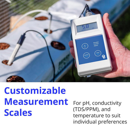Bluelab METCOMPLUS Combo Meter PLUS for pH, Temperature, and Conductivity, Easy Calibration, Works in Rockwool and Soil