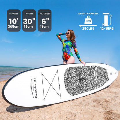 FunWater Opblaasbaar stand-up paddleboard, surfplank, SUP compleet paddleboard, accessoires, verstelbare peddel, pomp, reisrugzak, lijn, waterdichte tas, peddelboard voor volwassenen