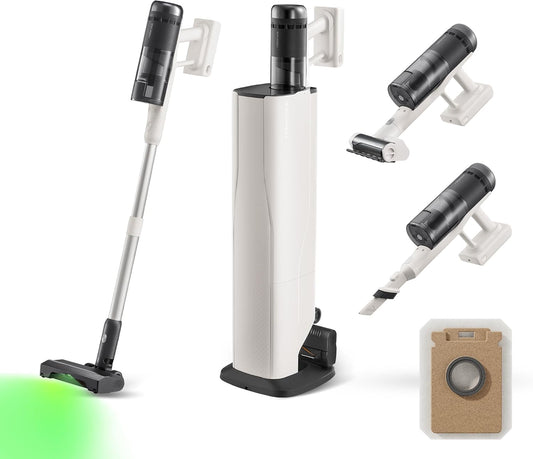 Draadloze Stofzuiger – Steelstofzuiger – Accu Stofzuiger – Snoerloze Zuiger – Automatische Zuigstation – 170 AW Zuigkracht – 80 Minuten Accuduur